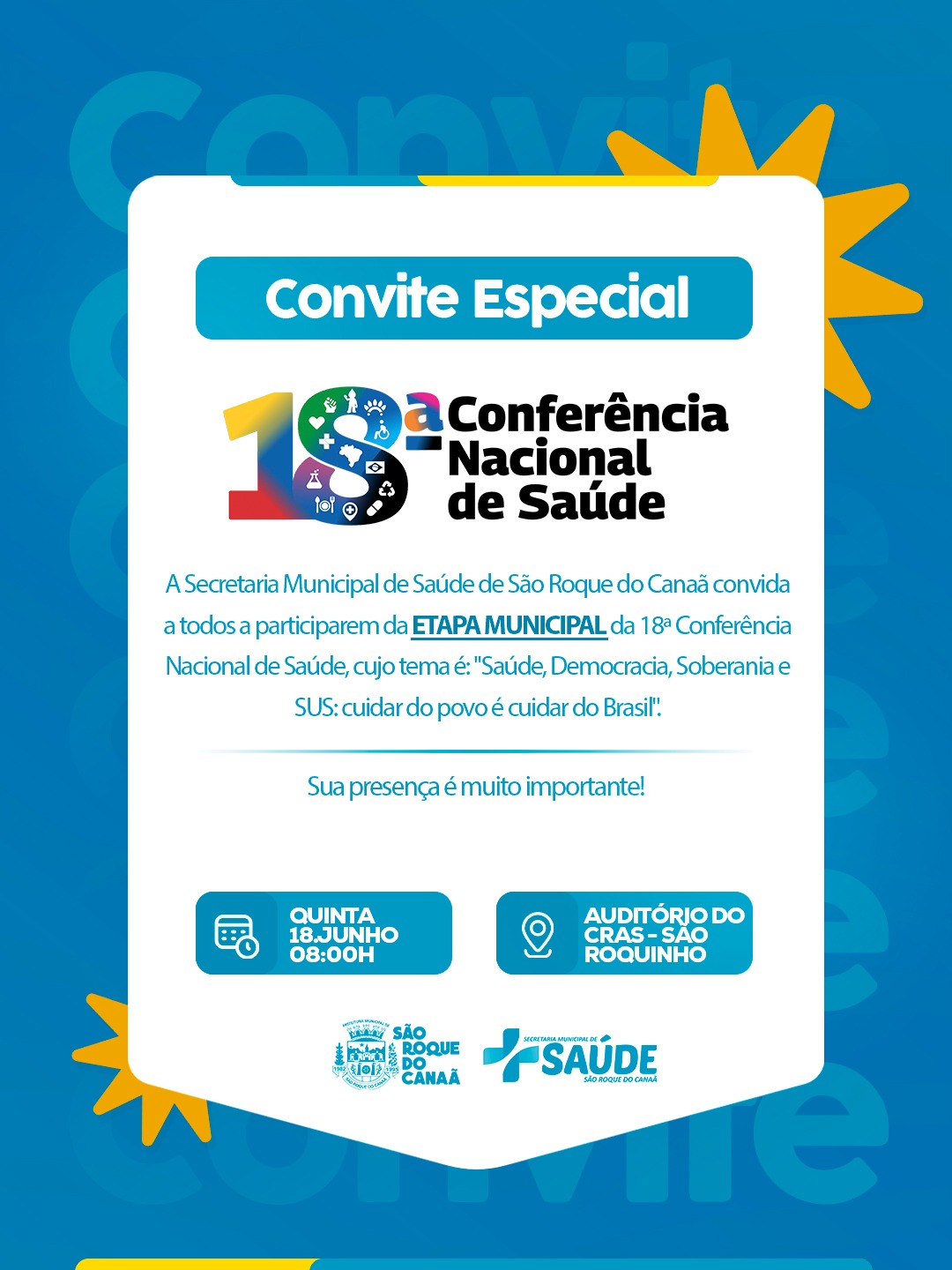18ª CONFERÊNCIA NACIONAL DA SAÚDE - ETAPA MUNICIPAL