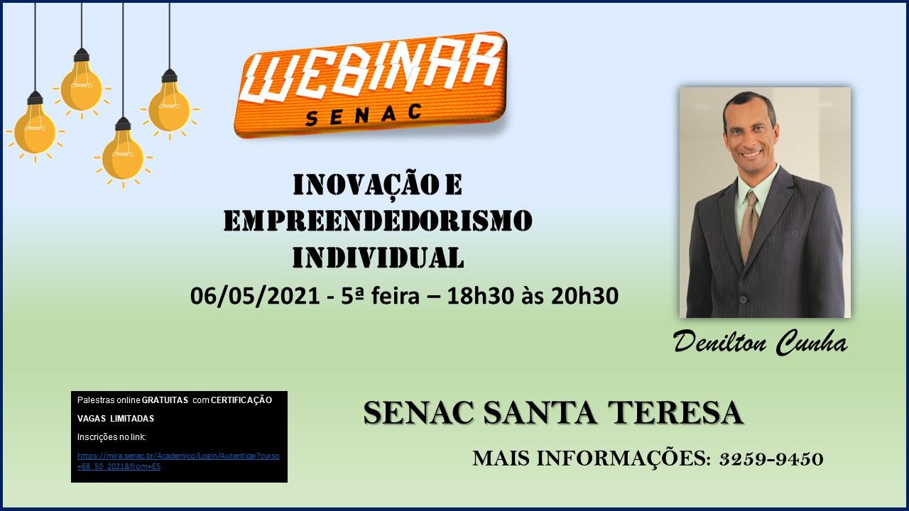 SENAC de Santa Teresa está ofertando palestras online com certificação.