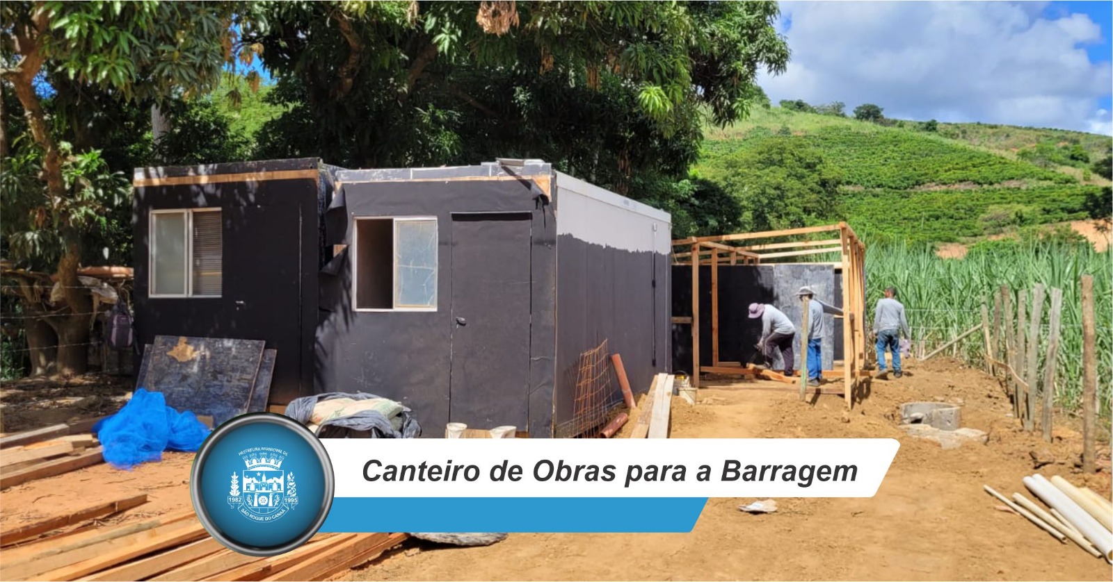 Canteiro de obras está sendo construído para dar início à execução da Barragem de São Dalmacio