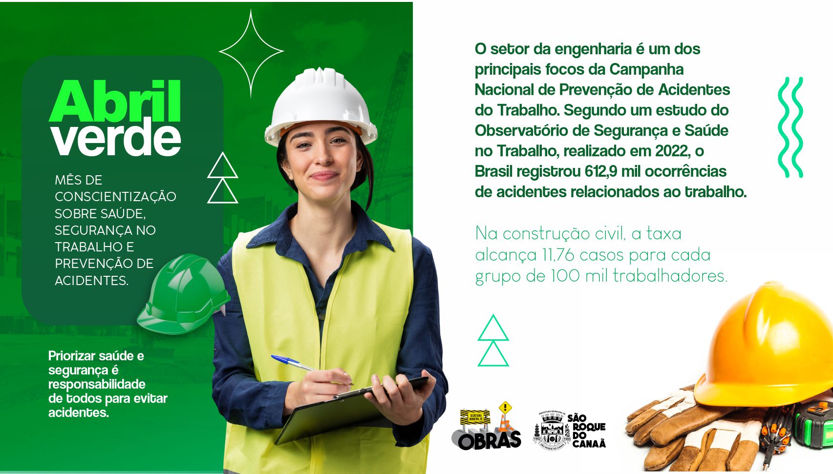 Abril Verde destaca a prevenção de acidentes de trabalho