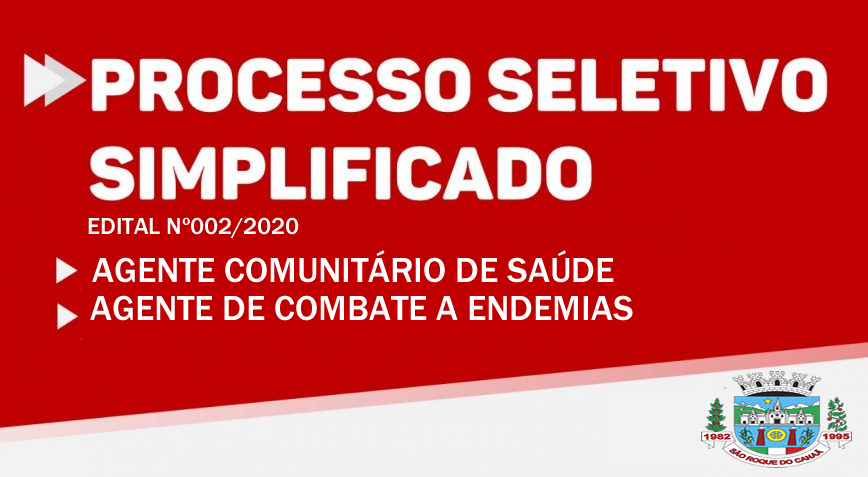 PROCESSO SELETIVO SIMPLIFICADO PARA CONTRATAÇÃO TEMPORÁRIA, POR EXCEPCIONAL INTERESSE PÚBLICO, DE AGENTE COMUNITÁRIO DE SAÚDE E AGENTE DE COMBATE A ENDEMIAS