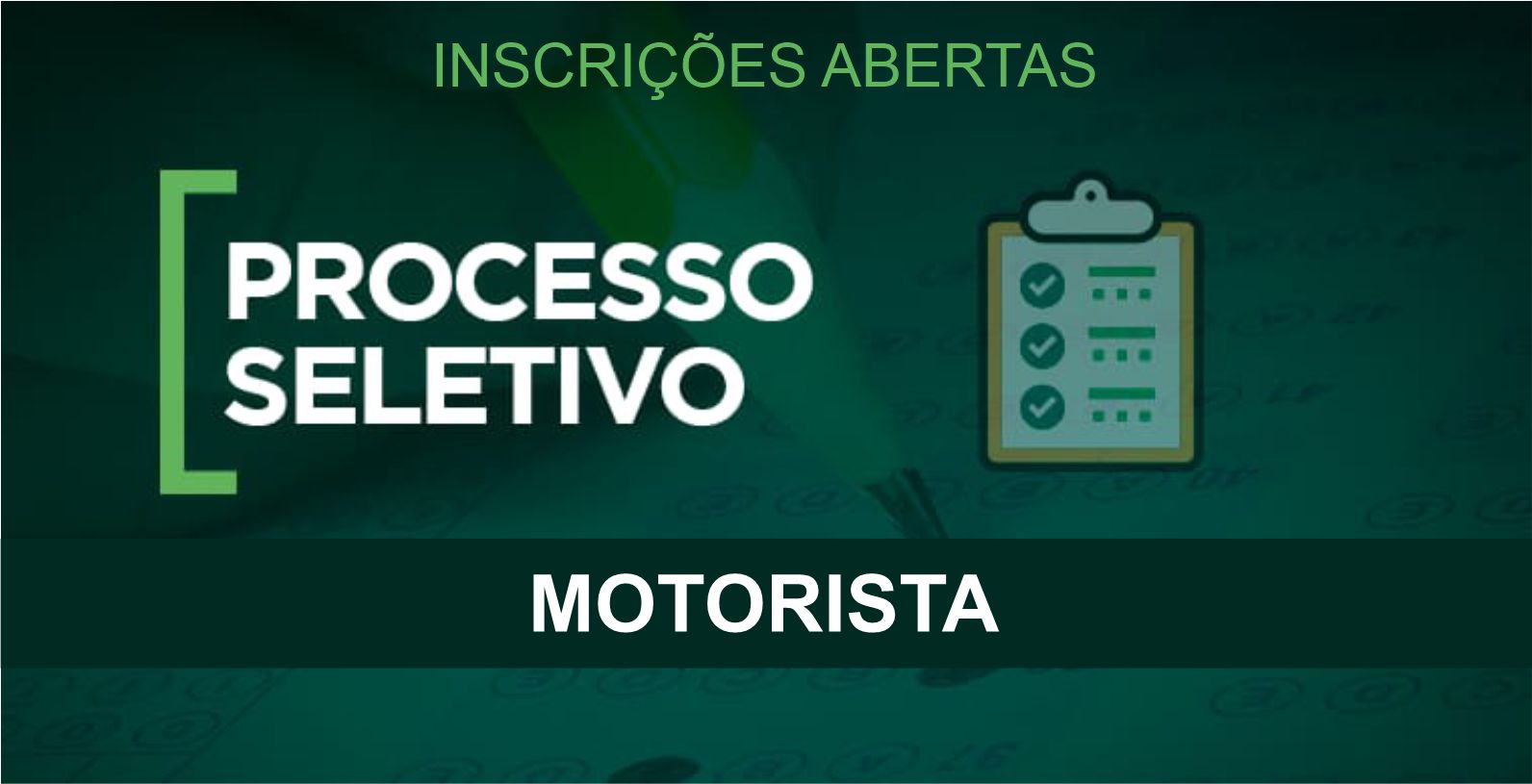 Atenção: Inscrições Abertas para Processo Seletivo 