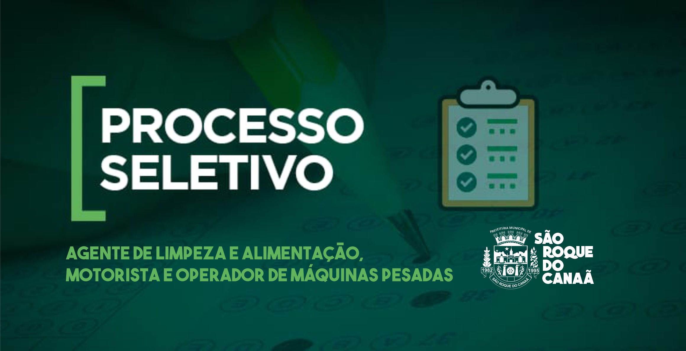 PROCESSO SELETIVO PARA FORMAÇÃO DE CADASTRO DE RESERVA PARA CONTRATAÇÃO DE AGENTE DE LIMPEZA E ALIMENTAÇÃO, MOTORISTA E OPERADOR DE MÁQUINAS PESADAS