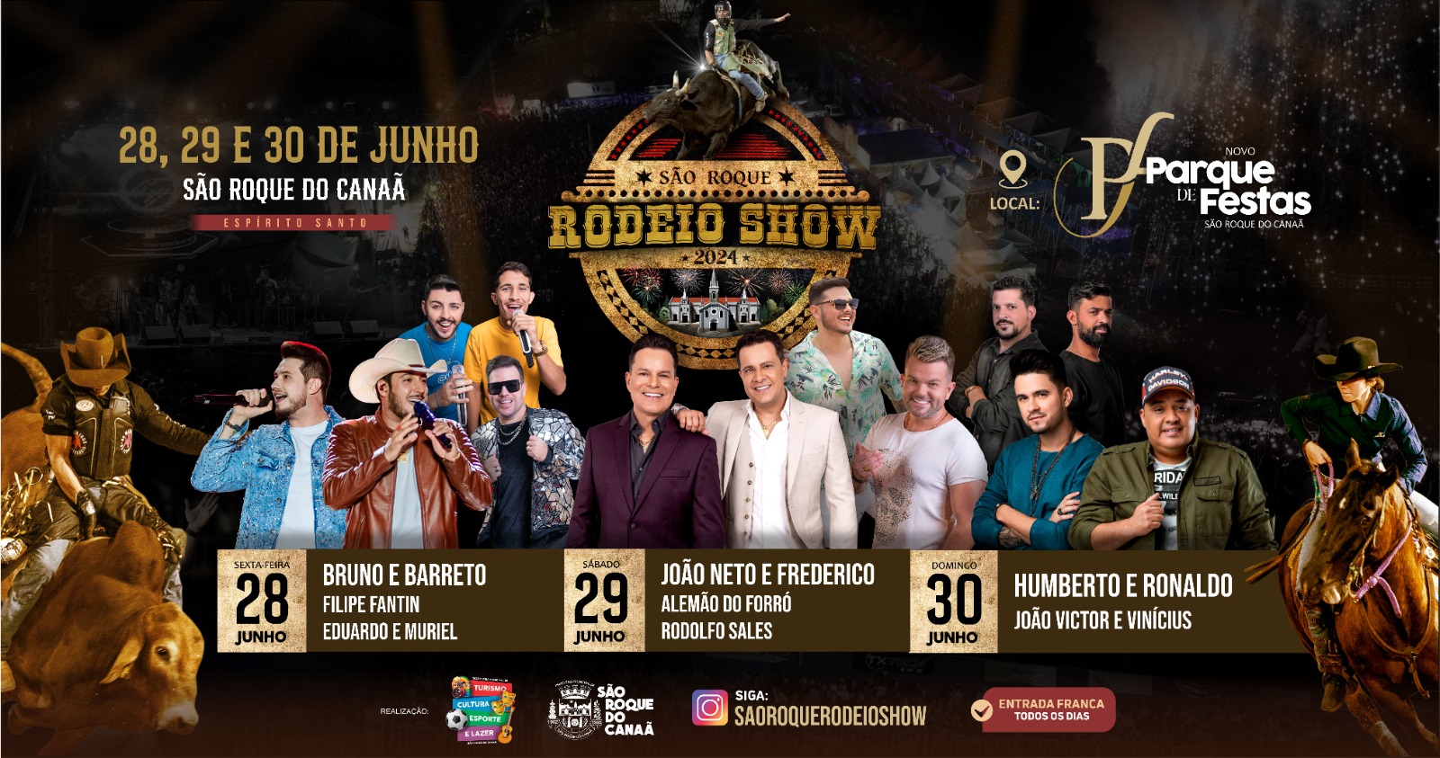 São Roque Rodeio Show acontece nos dias 28, 29 e 30 de junho.
